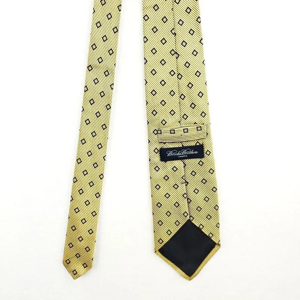 Brooks Brothers Makers Geometric Neck Tie Silk Cotton Textured 60